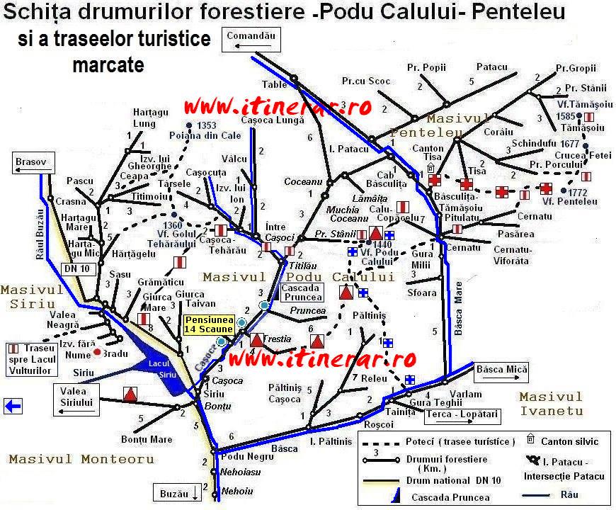 Harta trasee Penteleu